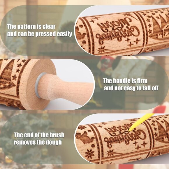 Christmas Nativity Embossed Rolling Pin for Holiday Cookies & Pastries‎ - Picture 6 of 8